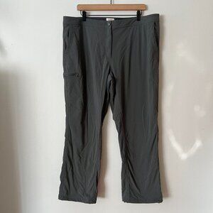 L.L. Bean Gray Fleece Lined Straight Leg Hiking Pants Women's Plus Size 20